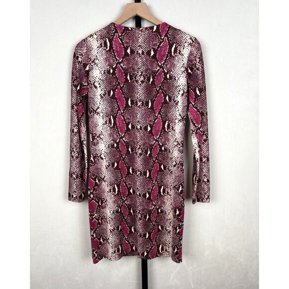 Diane von Furstenberg Purple Snake Print Reina Long Sleeve Dress Silk Sz 6 - Picture 7 of 14